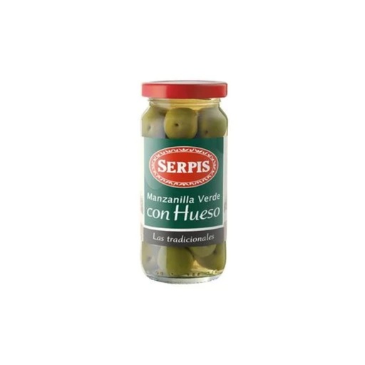 [30536] ACEITUNAS EN FRASCO SERPIS BASIC SIN CAROZO 235 GRAMOS